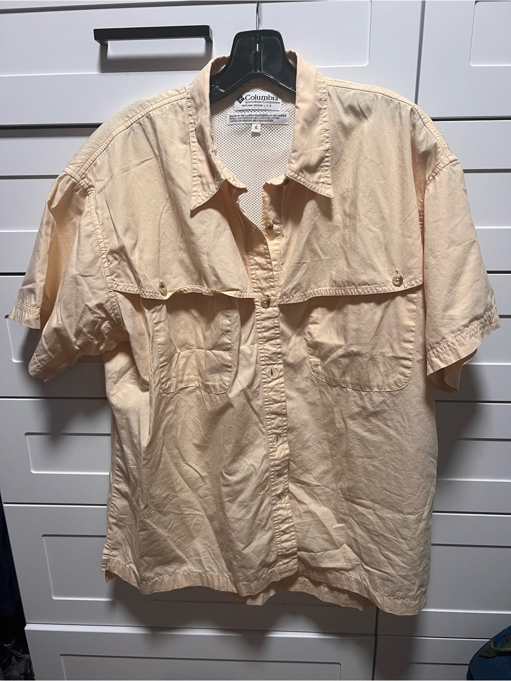 Columbia Short Sleeve Fishing Shirt in Light yellow